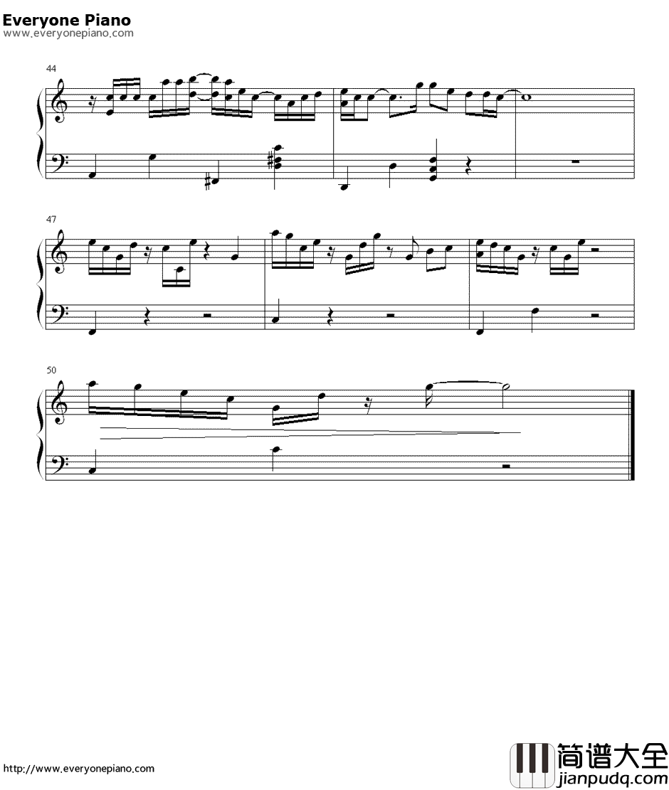 遇到简单版钢琴谱_方雅贤_恶作剧之吻插曲