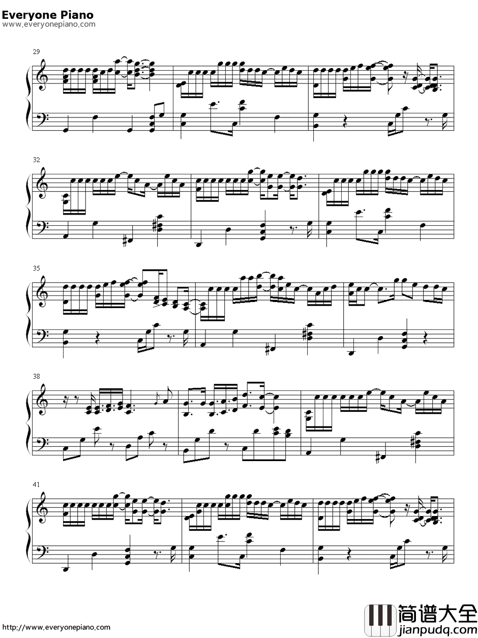 遇到简单版钢琴谱_方雅贤_恶作剧之吻插曲