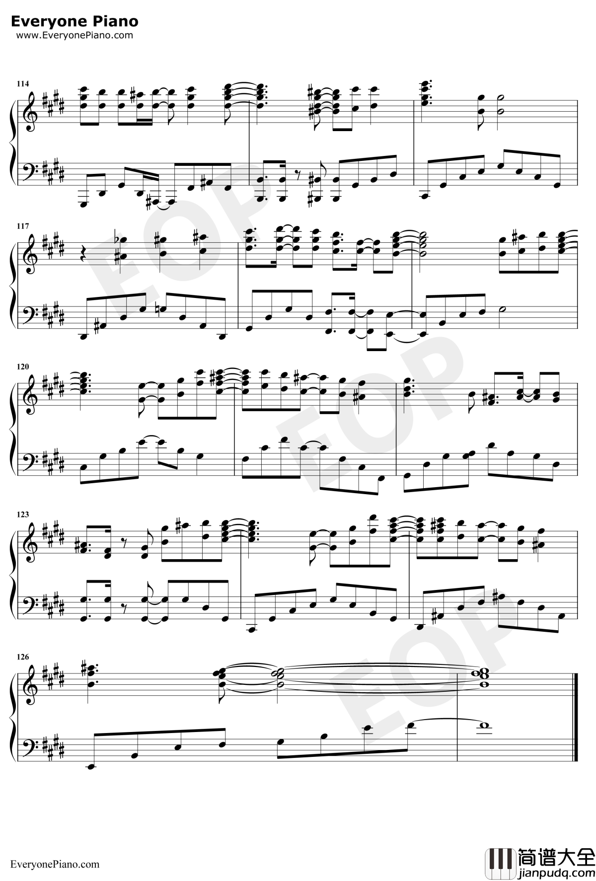 深爱钢琴谱_水树奈奈_动漫白色相簿主题曲