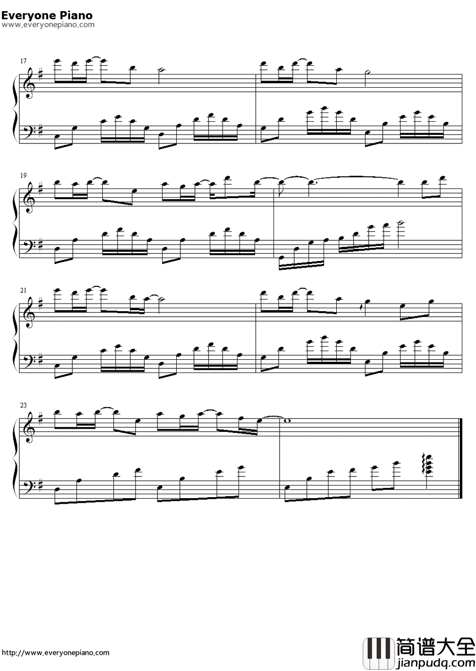 天使的翅膀简单版钢琴谱_安琥西单女孩