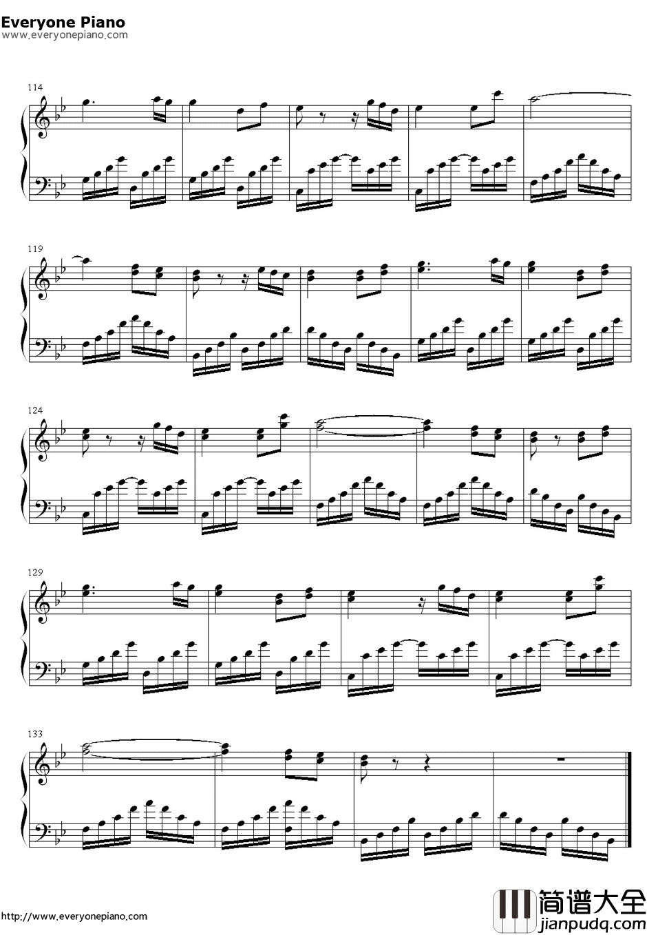 别说我的眼泪你无所谓钢琴谱_东来东往