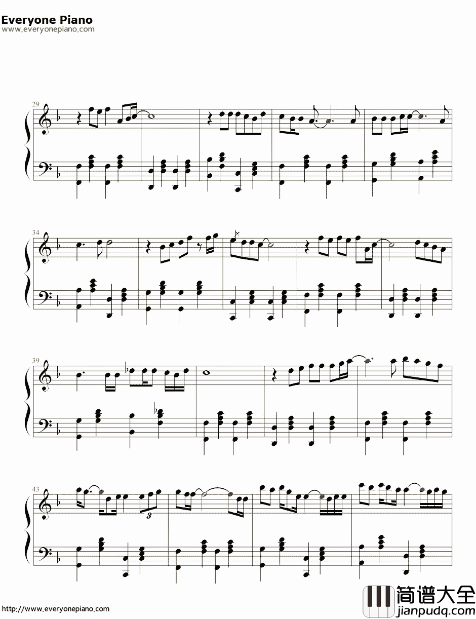 后来钢琴谱_刘若英