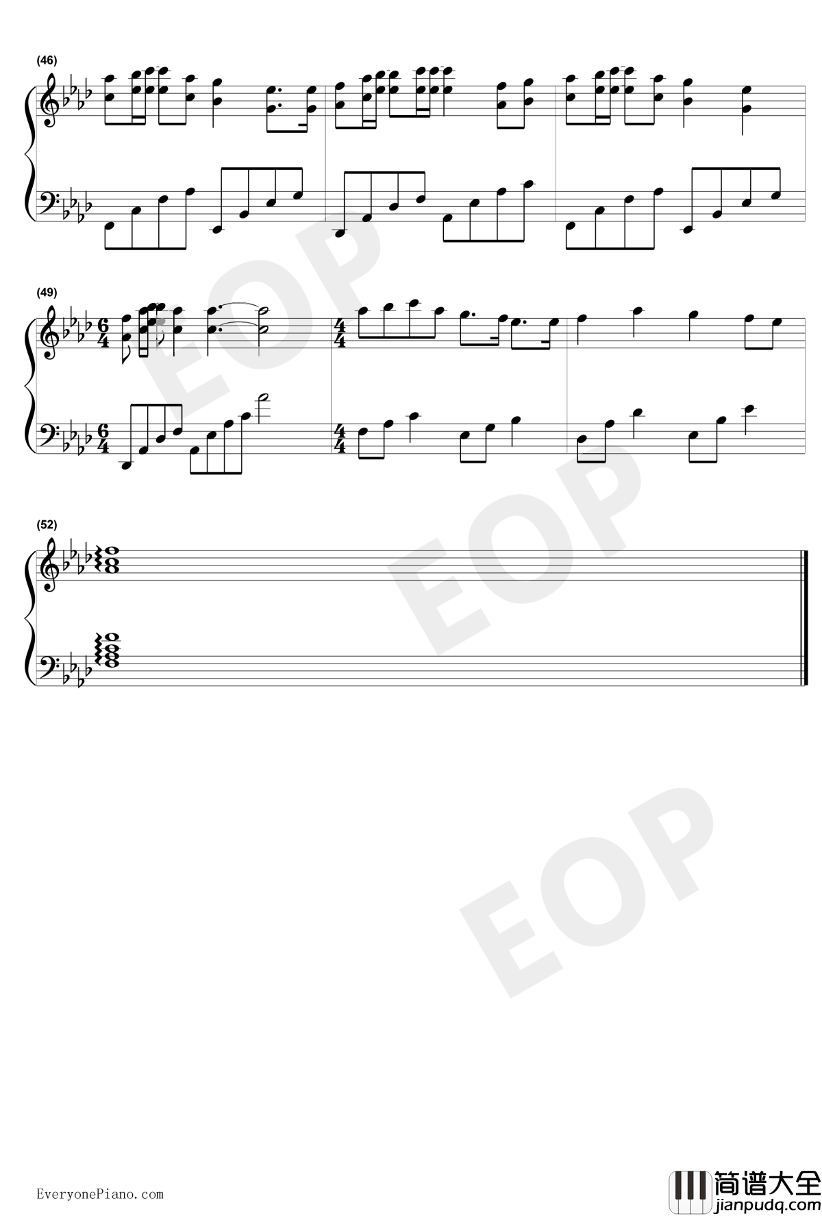 美丽的神话钢琴谱_成龙/金喜善