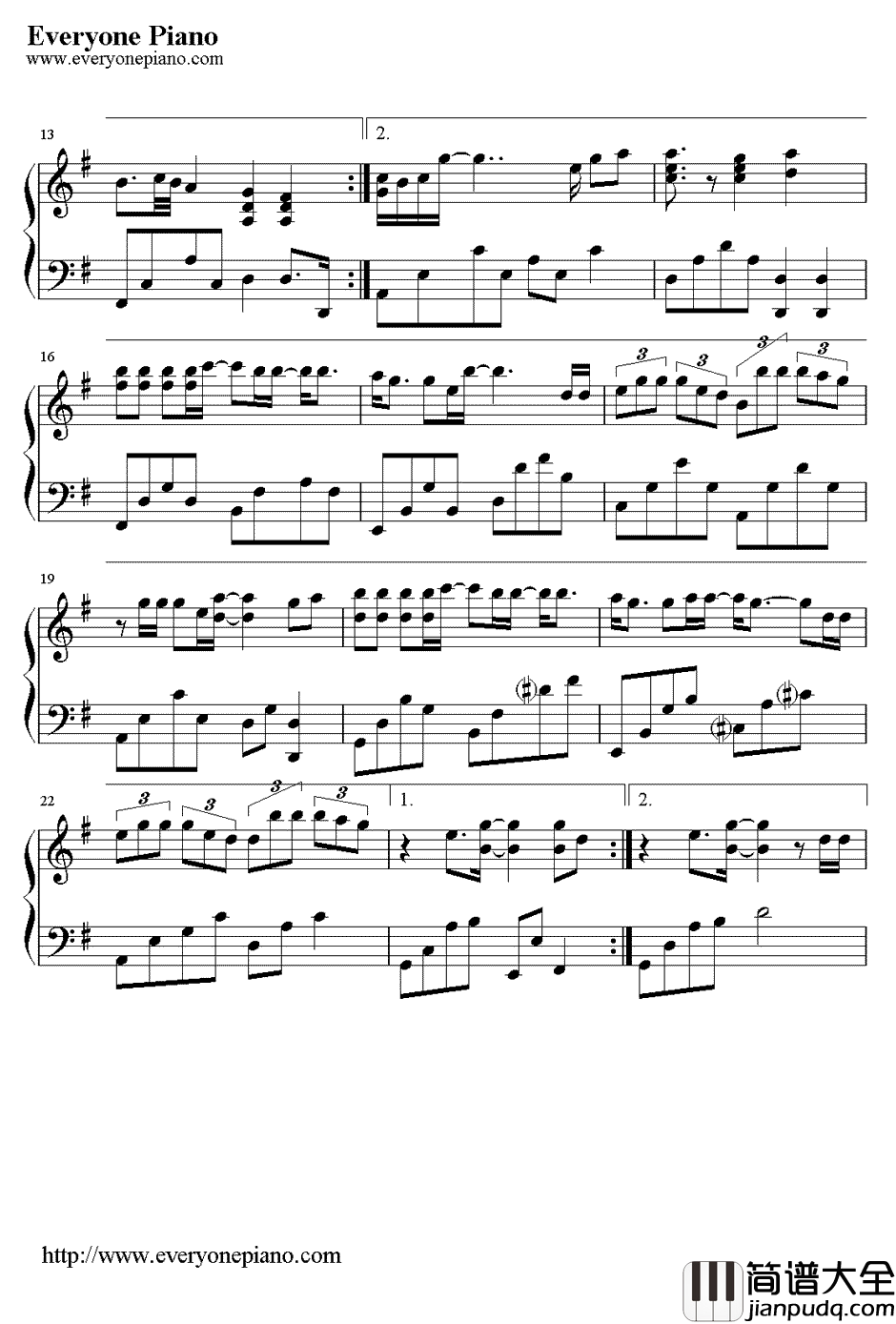 最熟悉的陌生人_钢琴谱_萧亚轩