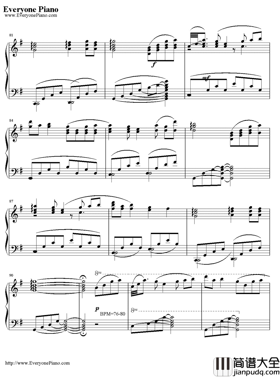 小小的手心完整版钢琴谱_麻枝准_CLANNAD插曲