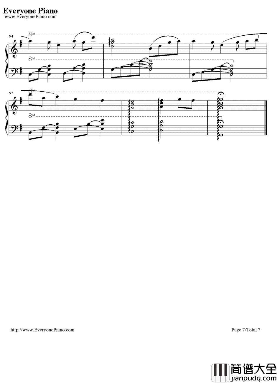 小小的手心完整版钢琴谱_麻枝准_CLANNAD插曲