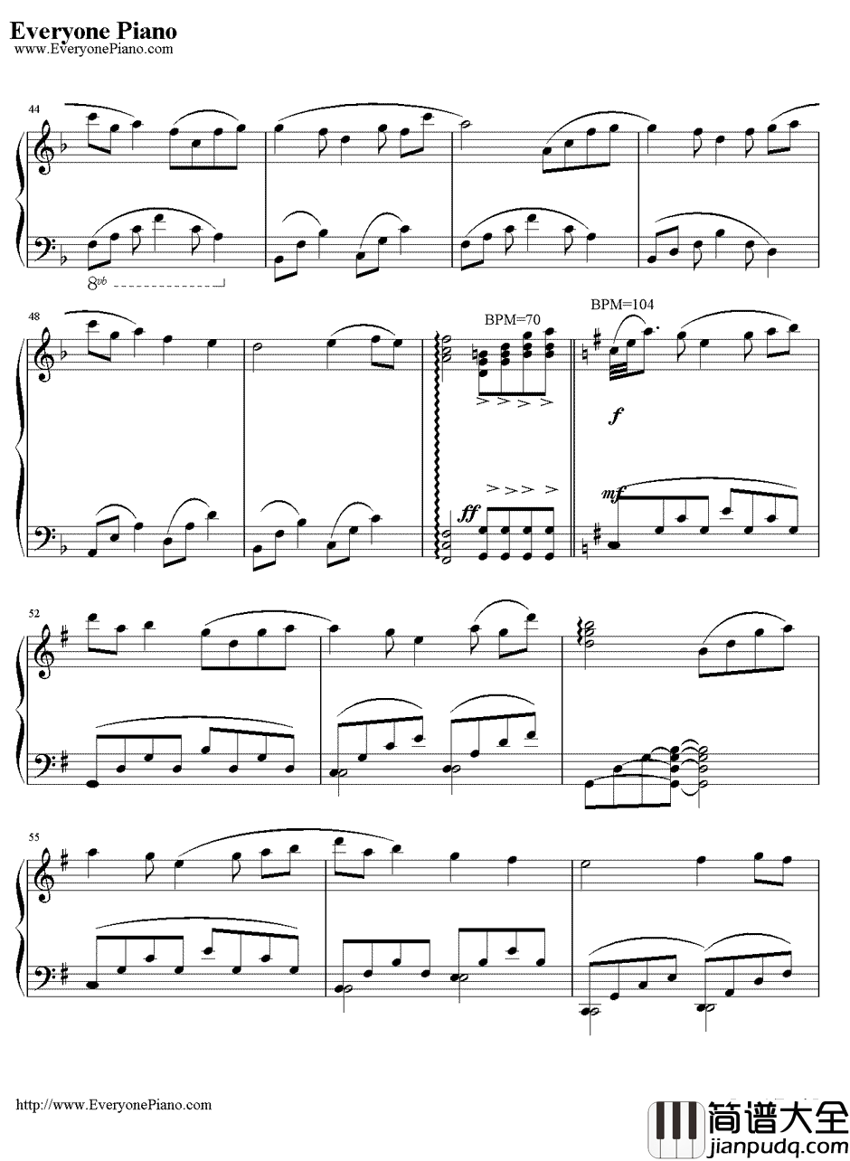 小小的手心完整版钢琴谱_麻枝准_CLANNAD插曲