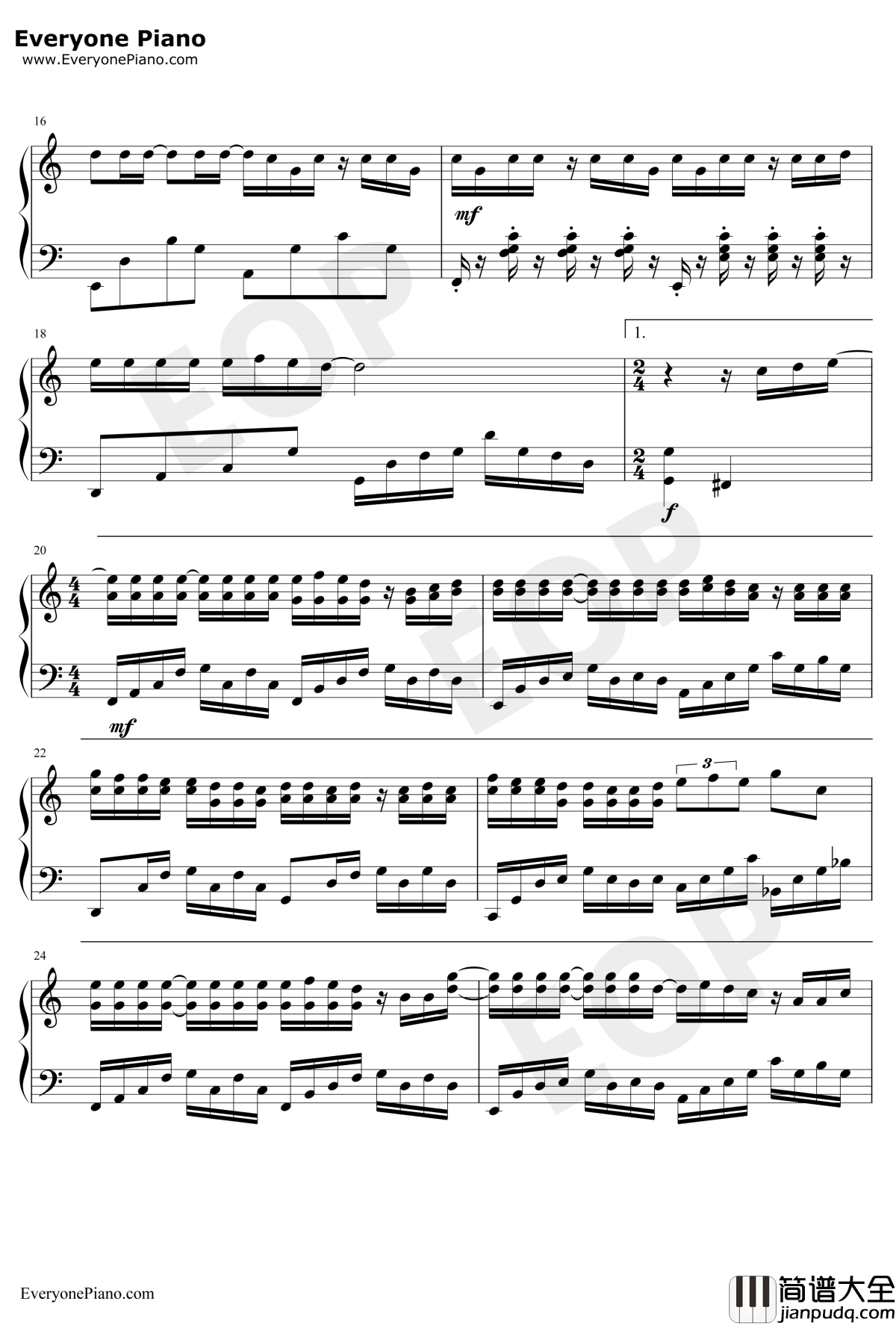 说好的幸福呢独奏版钢琴谱_周杰伦