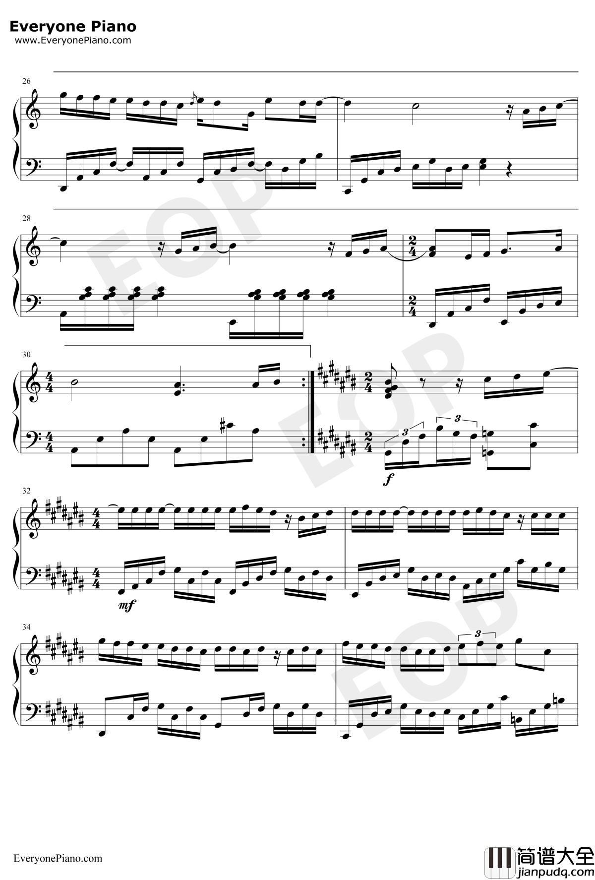 说好的幸福呢独奏版钢琴谱_周杰伦