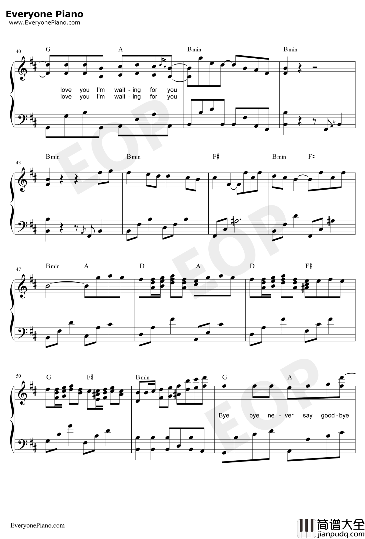 因为我太傻钢琴谱_金贤重_韩版花样男子片尾曲