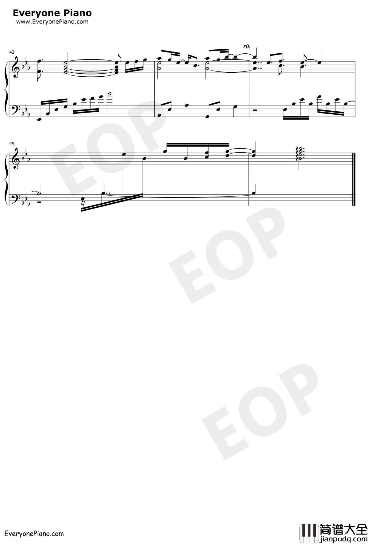 一眼万年钢琴谱_S.H.E_天外飞仙主题曲