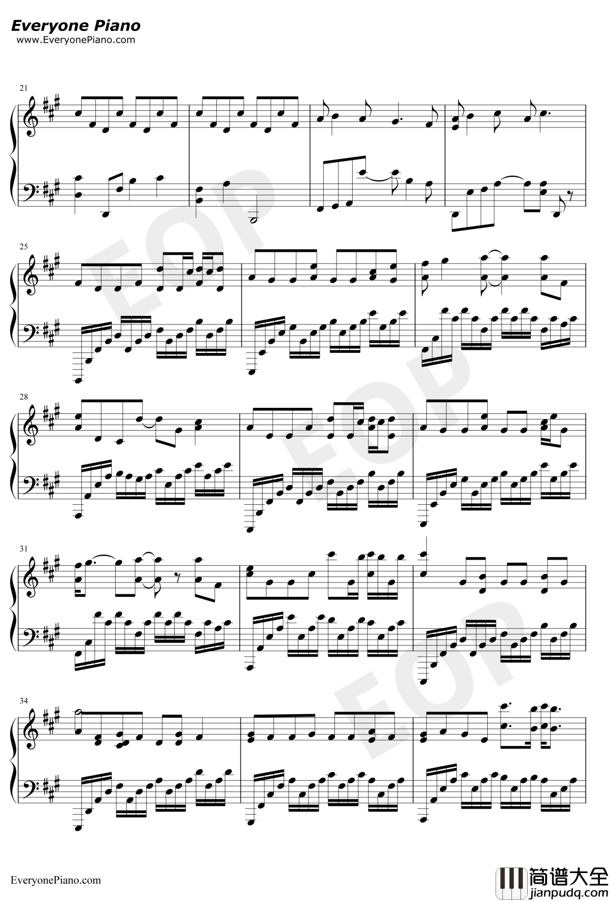 桜流し钢琴谱_宇多田光_福音战士新剧场版：Q主题歌