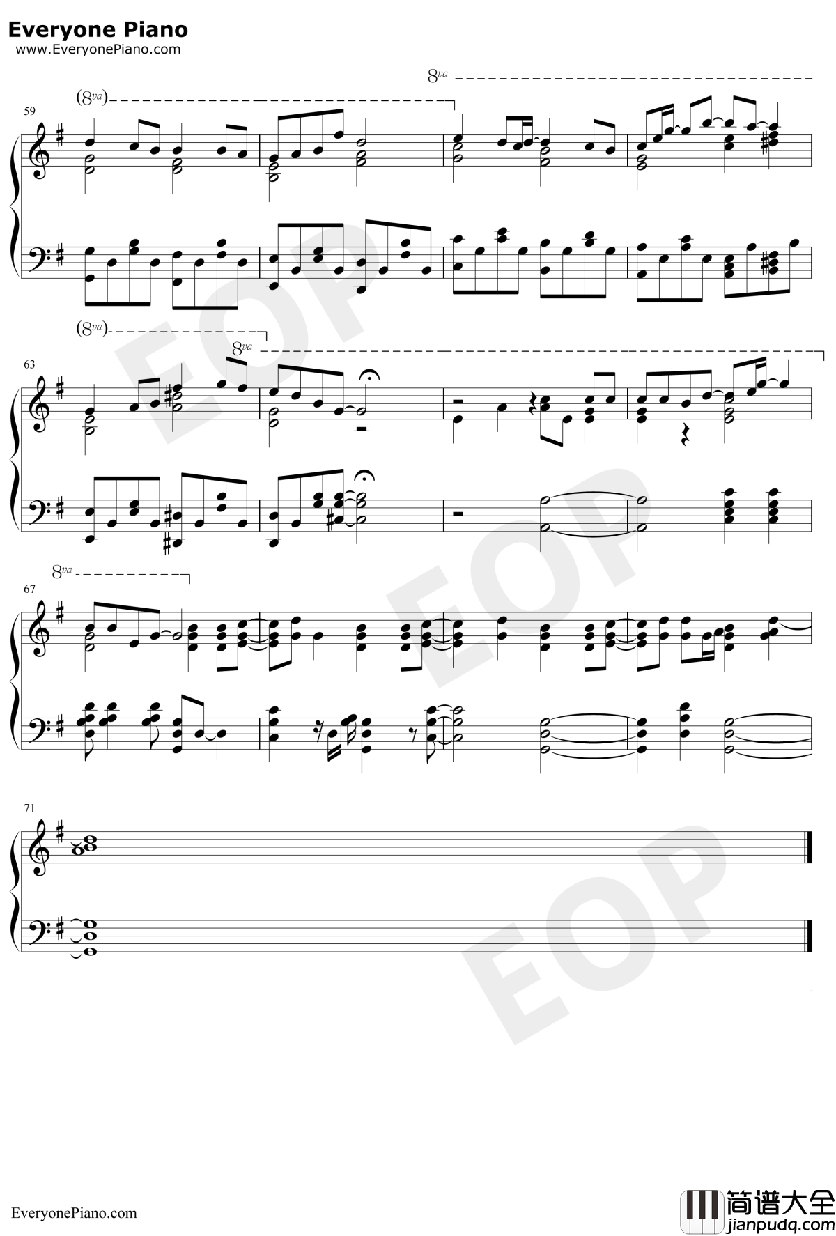 世界末日独奏版钢琴谱_周杰伦