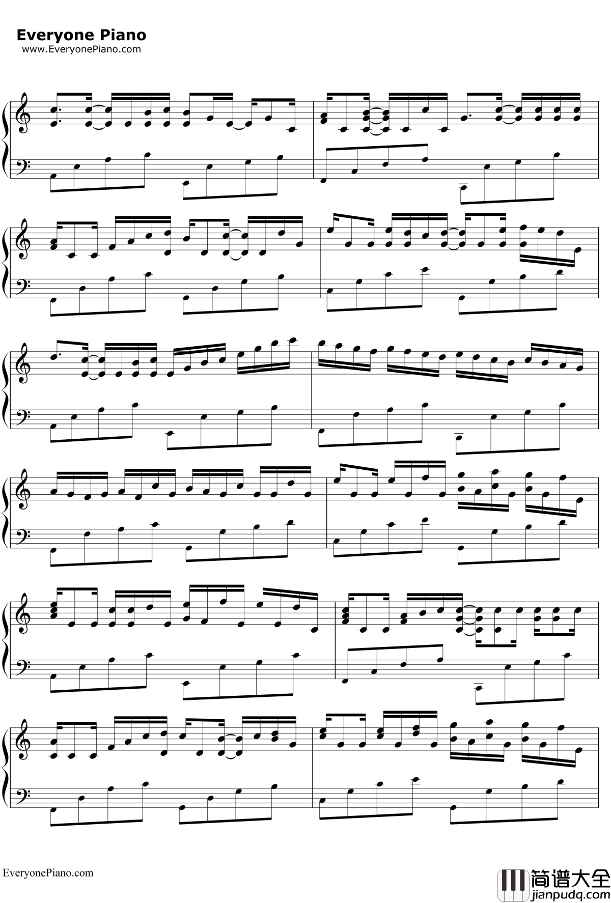 帕赫贝尔的卡农变奏曲钢琴谱_乔治·温斯顿_我的野蛮女友