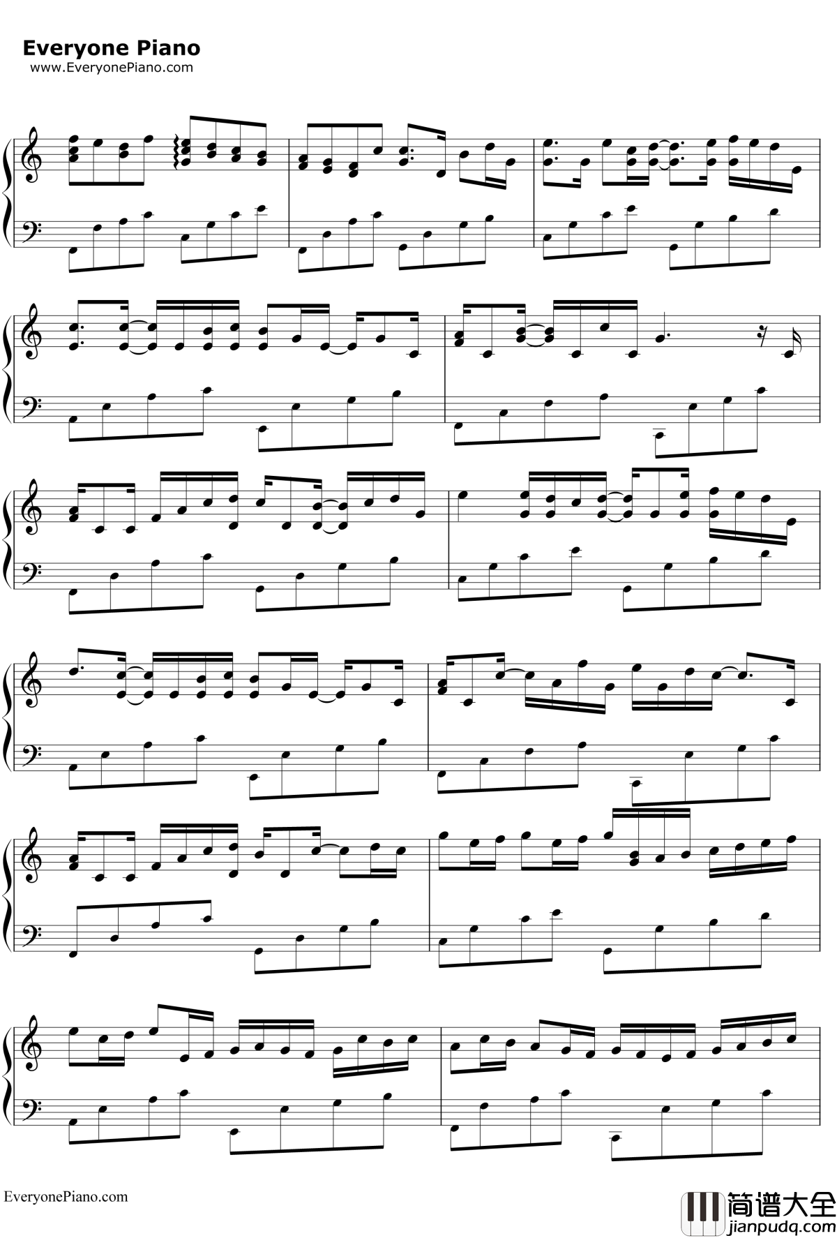 帕赫贝尔的卡农变奏曲钢琴谱_乔治·温斯顿_我的野蛮女友