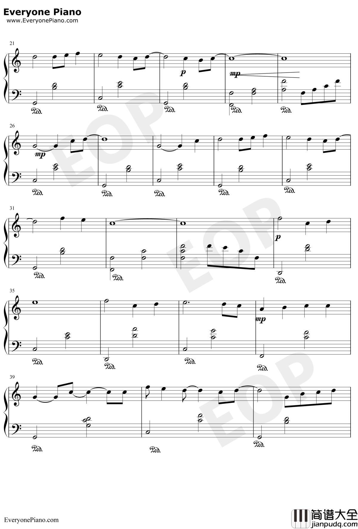 小小的手心简单版钢琴谱_麻枝准_CLANNAD