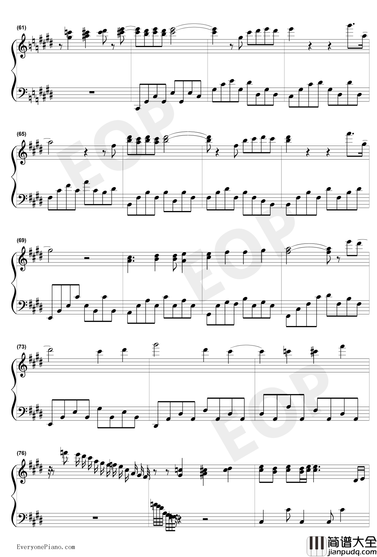 悲伤的天使钢琴谱_伊戈尔·克鲁托伊_Sad_Angel_俄罗斯钢琴曲