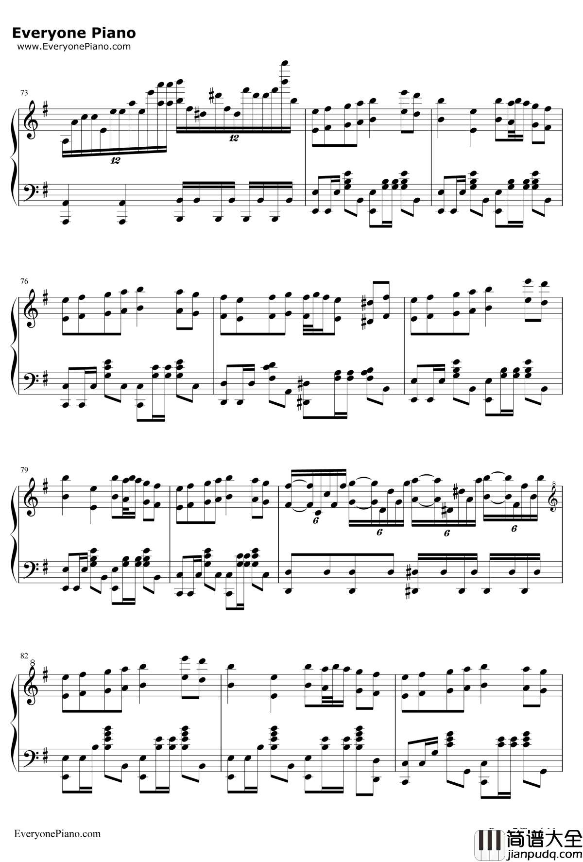 Bad_apple!!钢琴谱_东方project