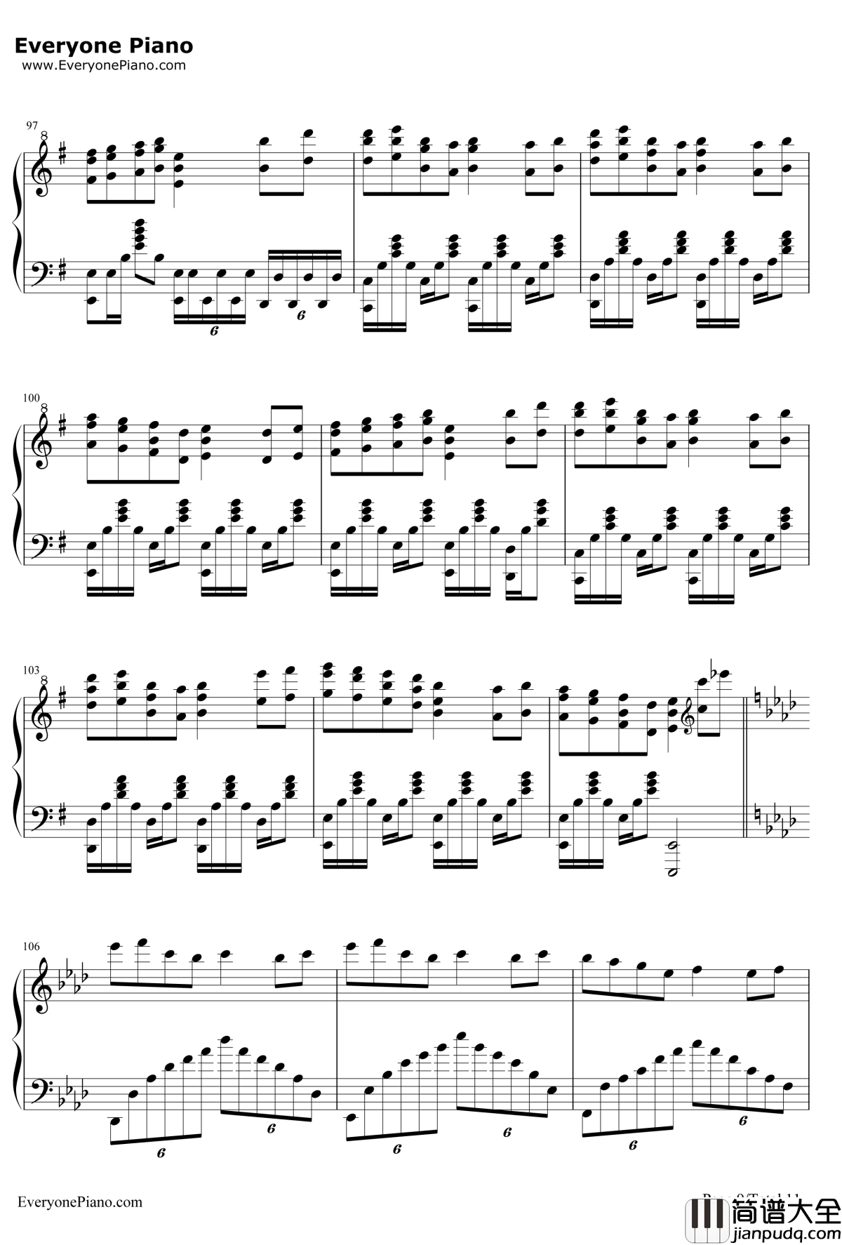 Bad_apple!!钢琴谱_东方project