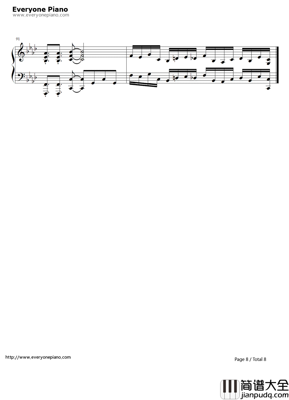 Answer钢琴谱_片霧烈火Rekka_Katakiri_G弦上的魔王OP