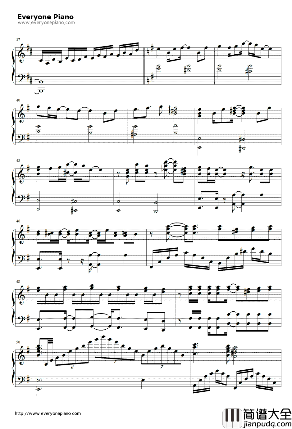 Answer钢琴谱_片霧烈火Rekka_Katakiri_G弦上的魔王OP