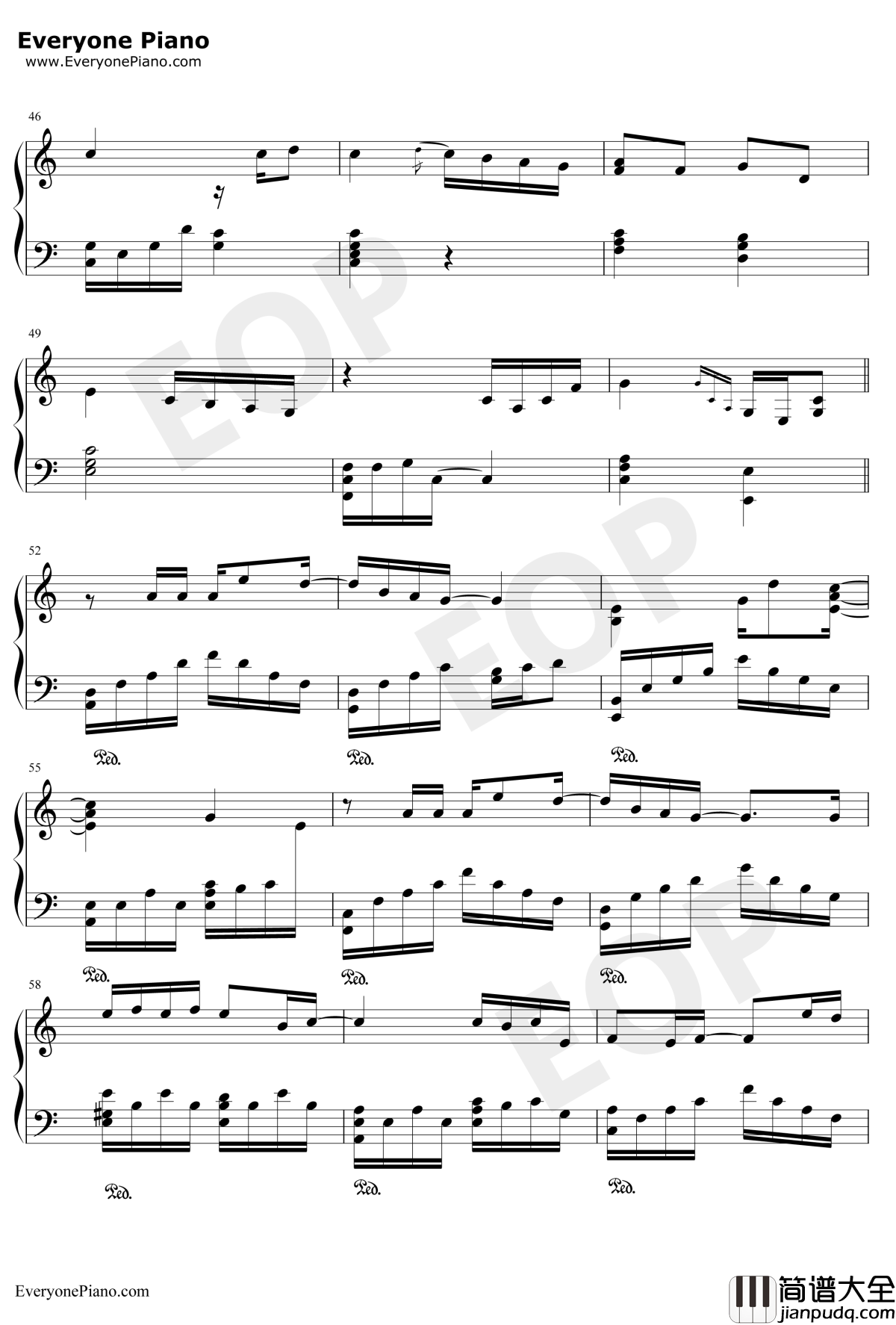 第一次钢琴谱_光良_钢琴独奏版