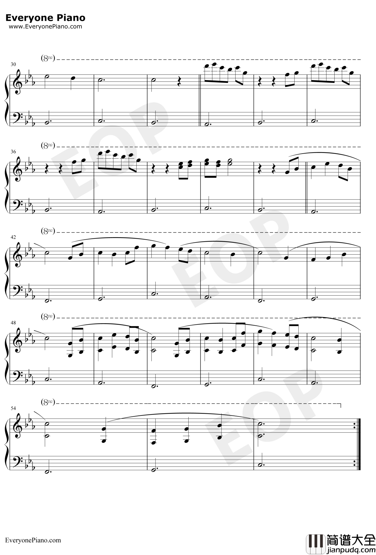 雪野原钢琴谱_CLANNAD_CLANNAD游戏原声