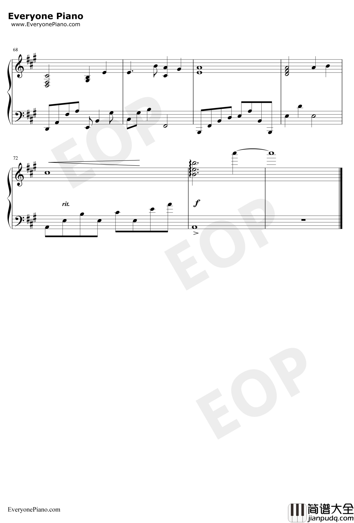 爱与希望钢琴伴奏钢琴谱_林俊杰_送给雅安地震灾区