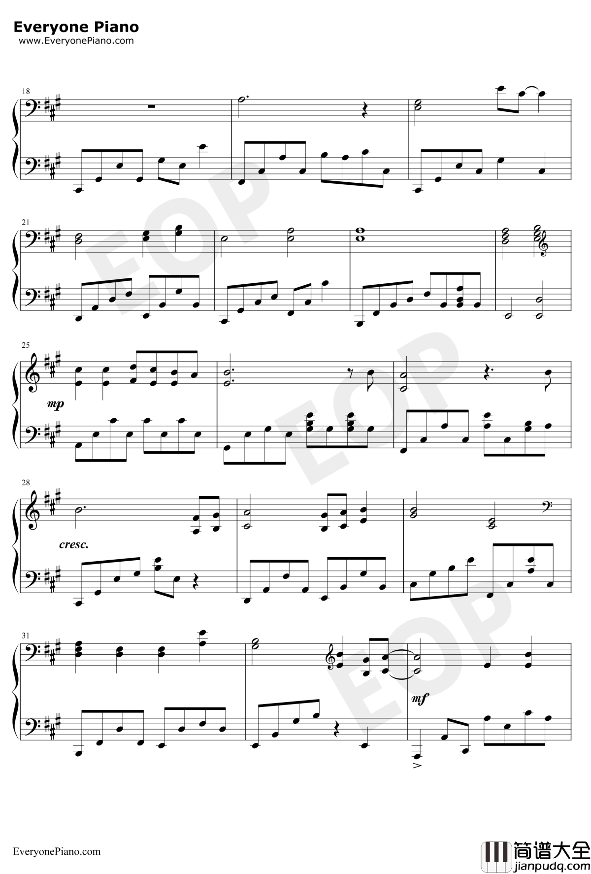 爱与希望钢琴伴奏钢琴谱_林俊杰_送给雅安地震灾区