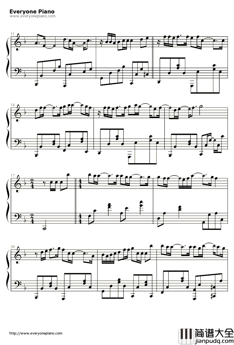 最亲爱的你钢琴谱_范玮琪