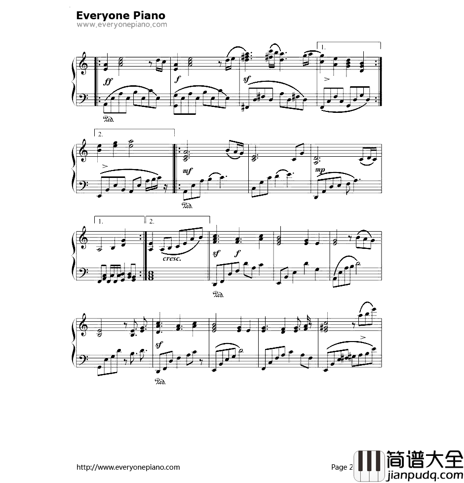 宁次之死钢琴谱