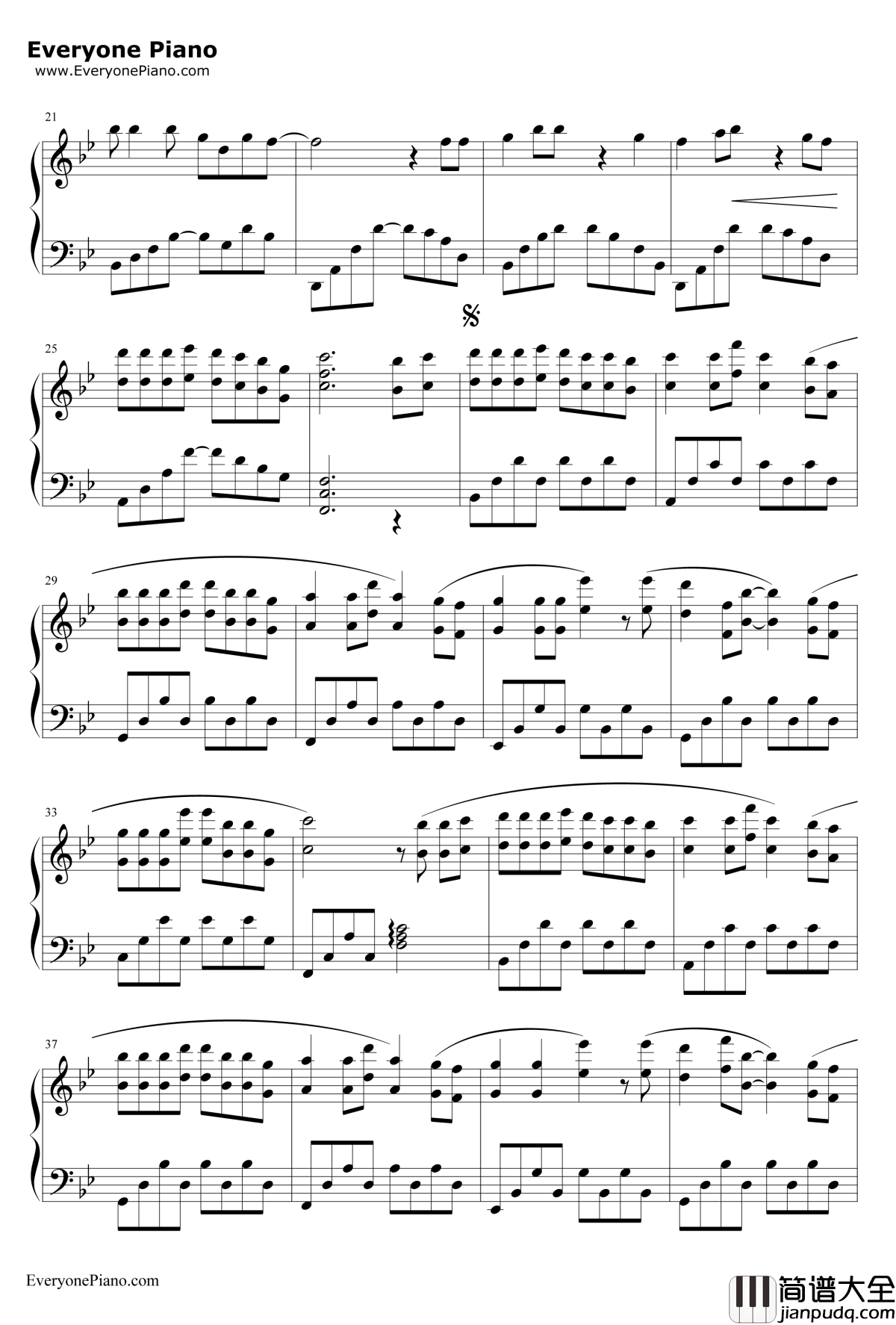 痴心绝对钢琴谱_李圣杰