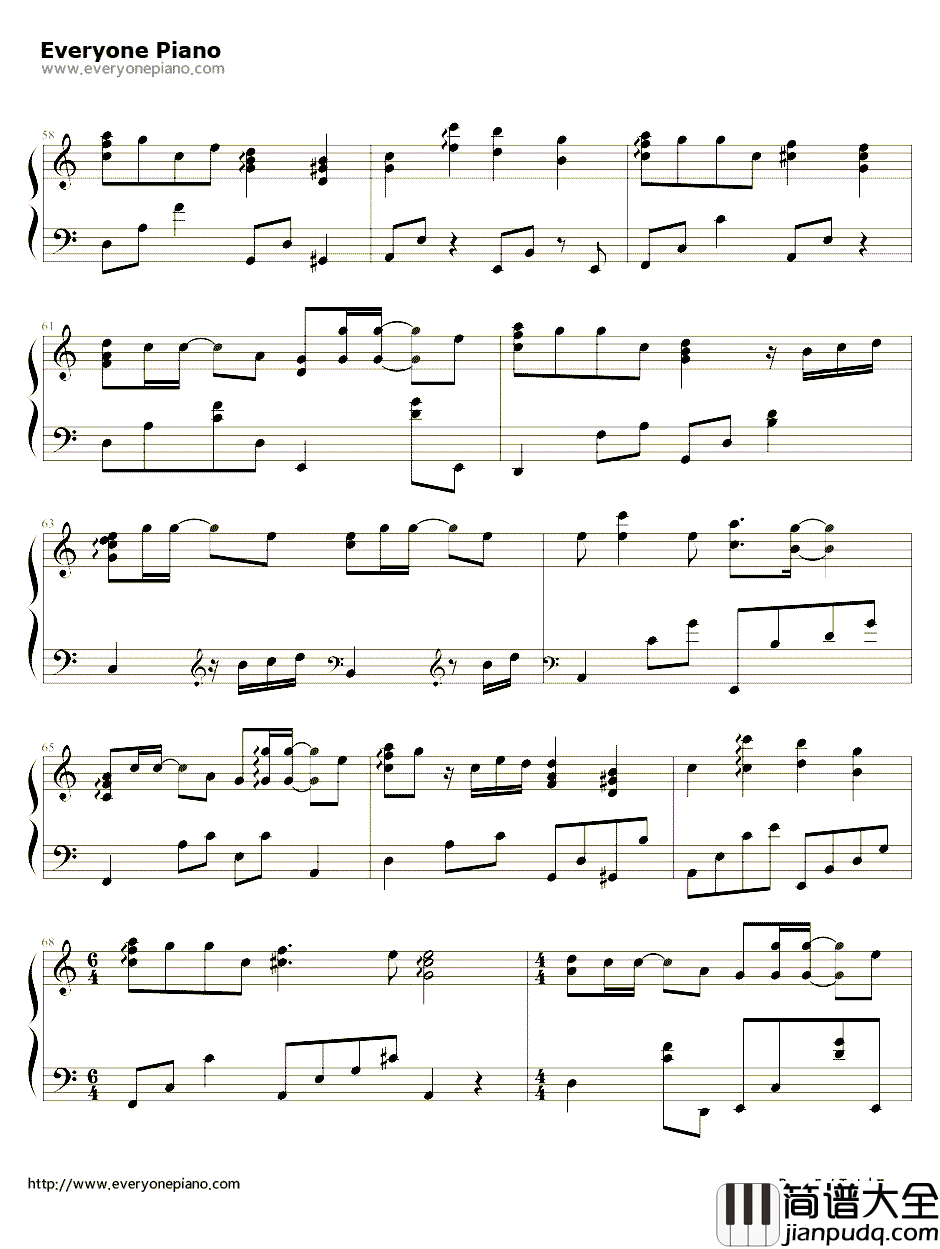 三寸日光钢琴谱_梁静茹