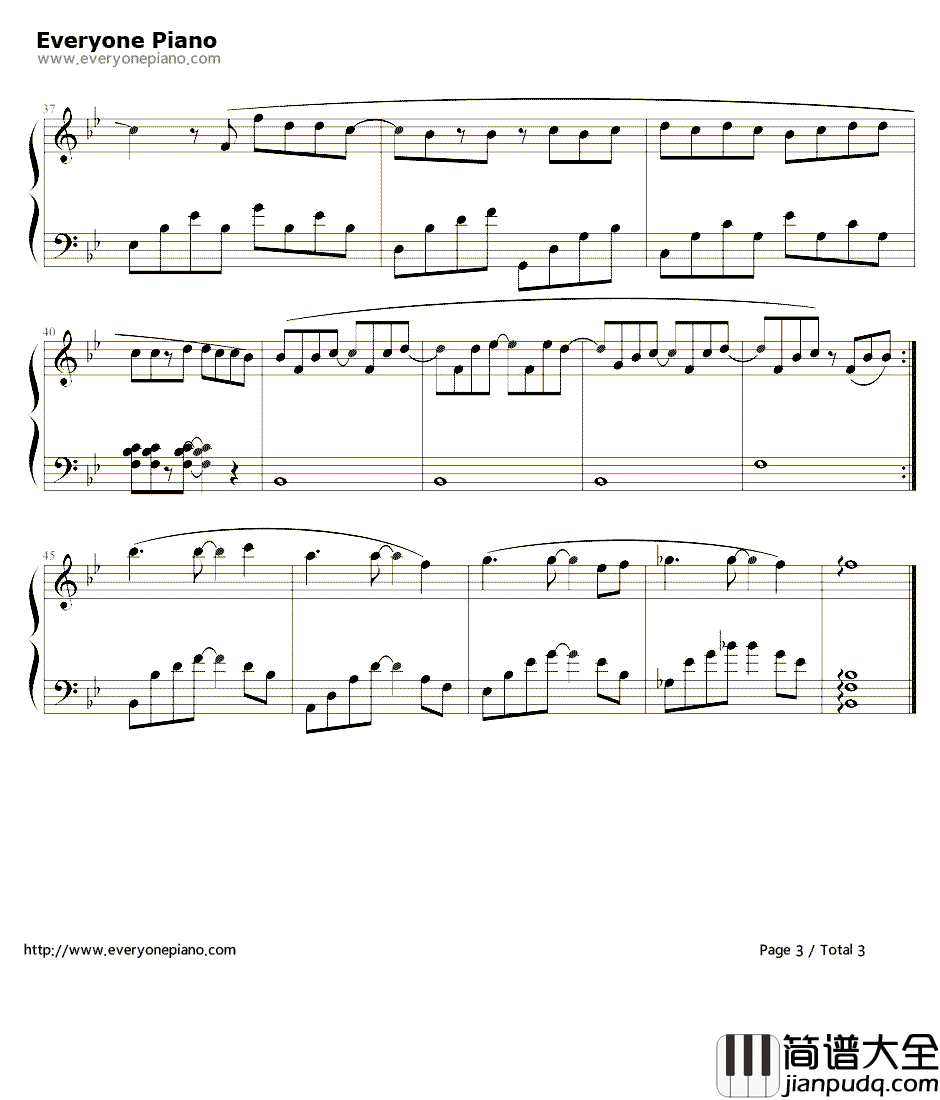 浪漫手机钢琴谱_周杰伦