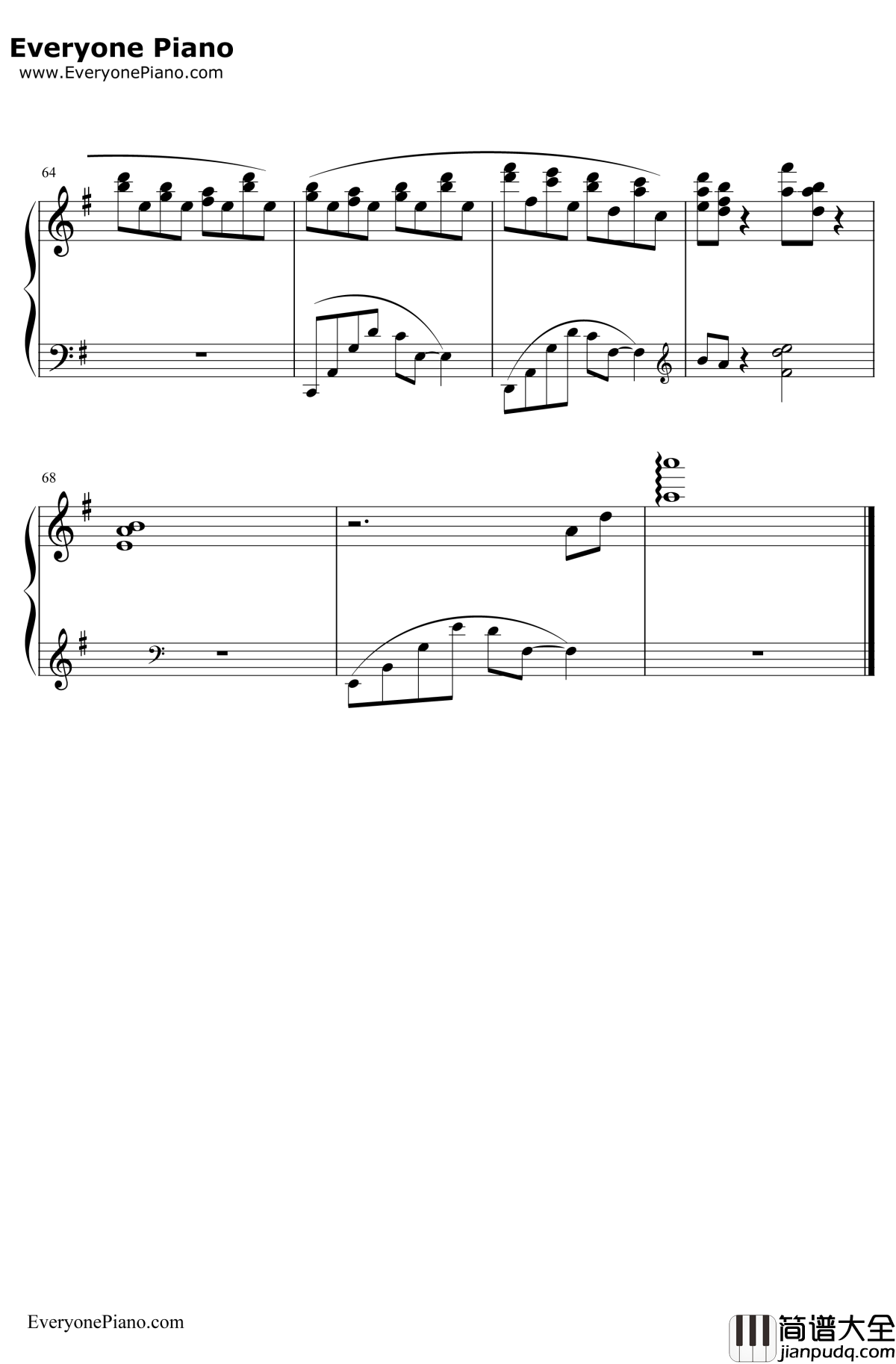 第六号车站钢琴谱_久石让/宫崎骏_千与千寻