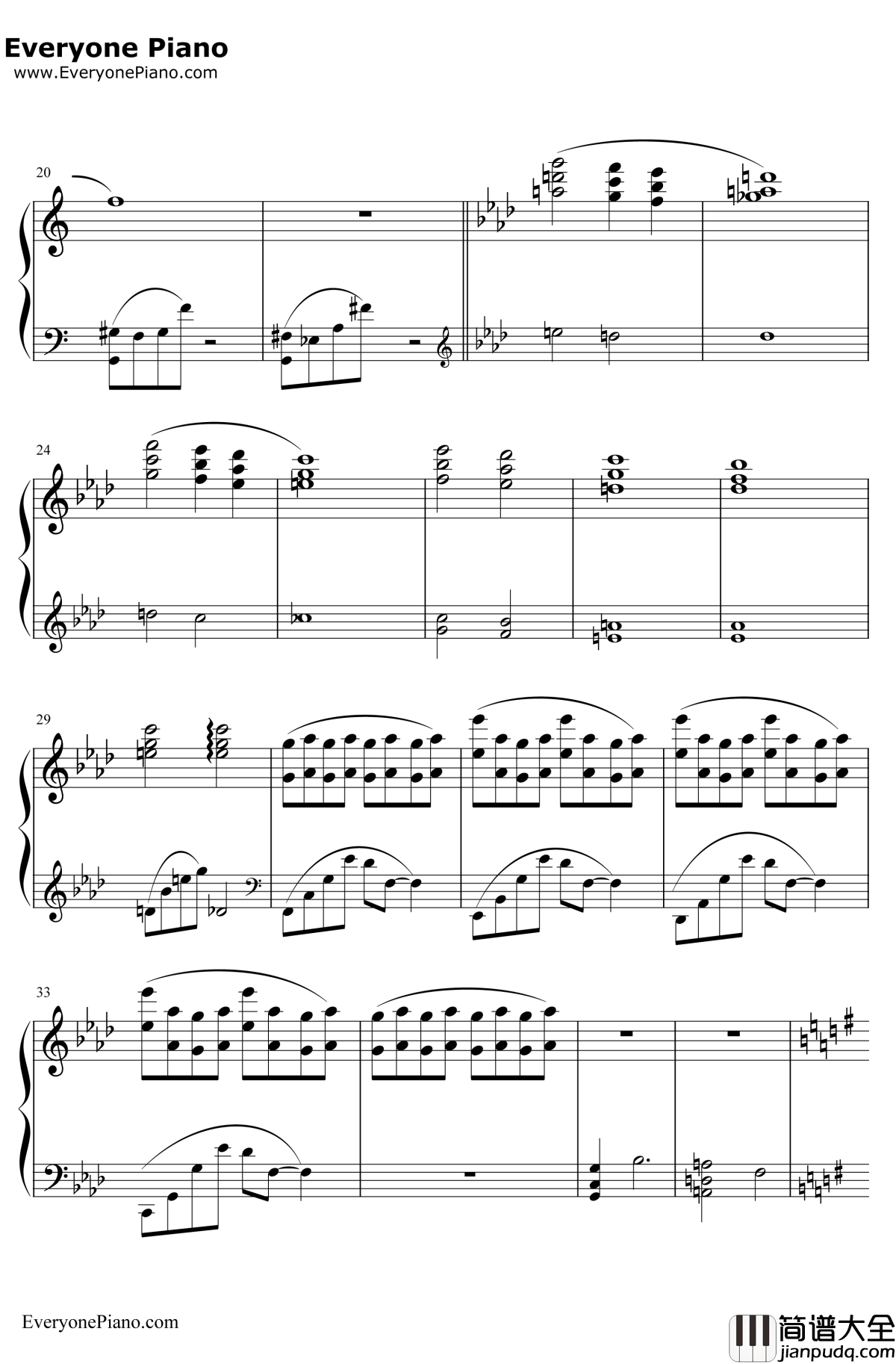 第六号车站钢琴谱_久石让/宫崎骏_千与千寻