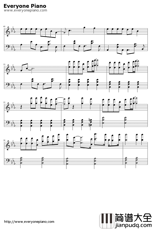 唯一钢琴谱_王力宏