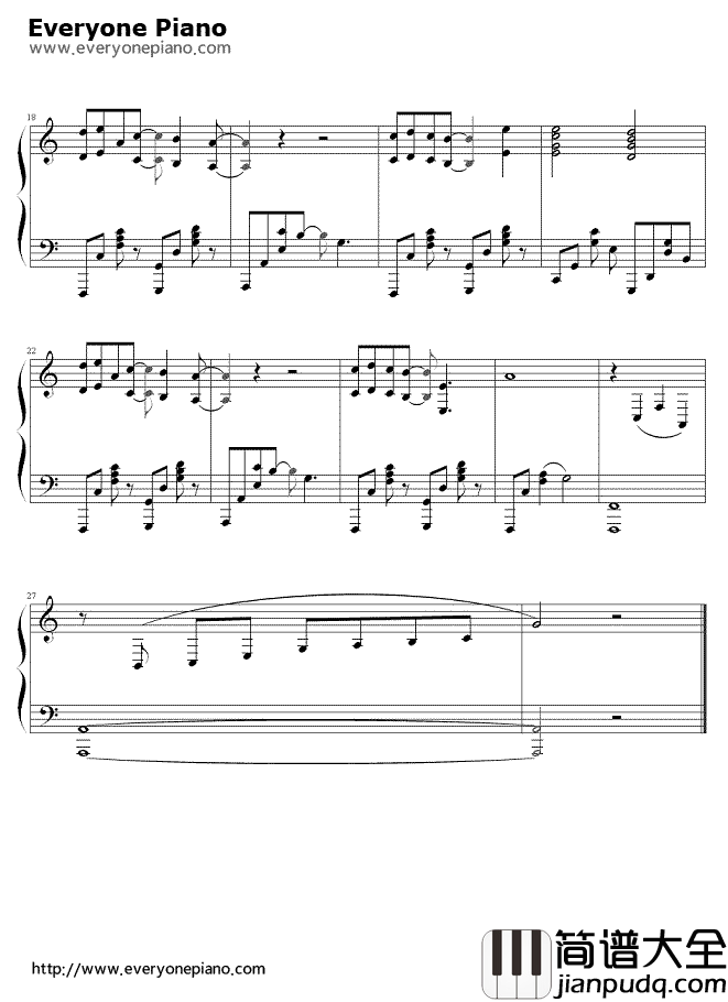 火影忍者插曲钢琴谱_增田俊郎_哀伤