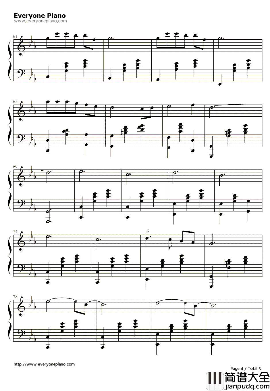 致青春钢琴谱_王菲Faye_Wong_电影致我们终将逝去的青春主题曲