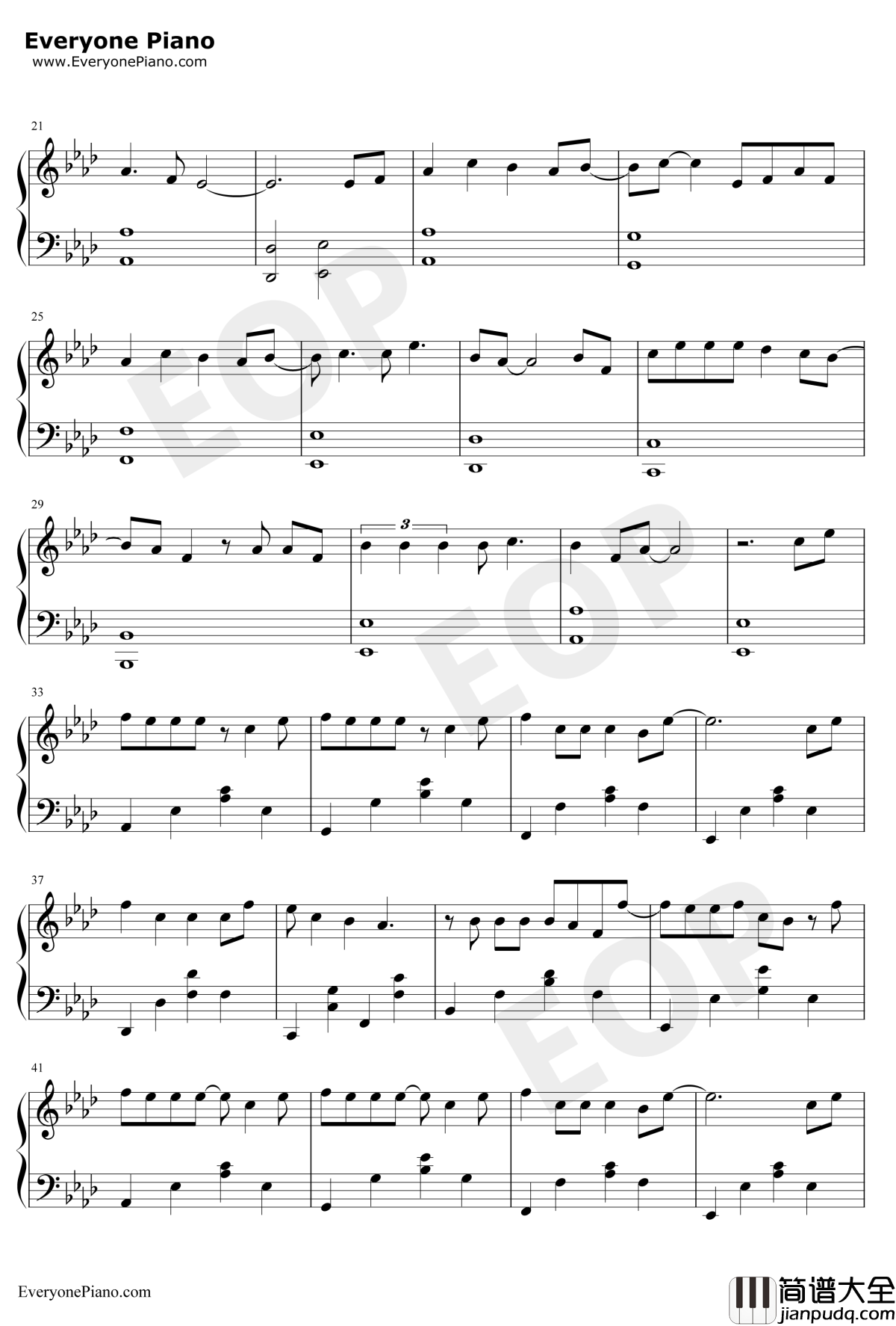 练习钢琴谱_刘德华