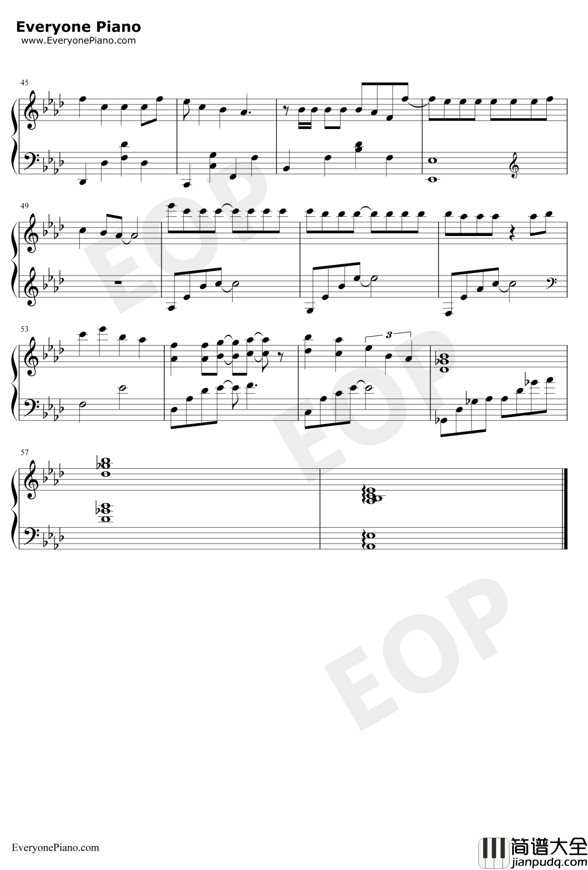 练习钢琴谱_刘德华