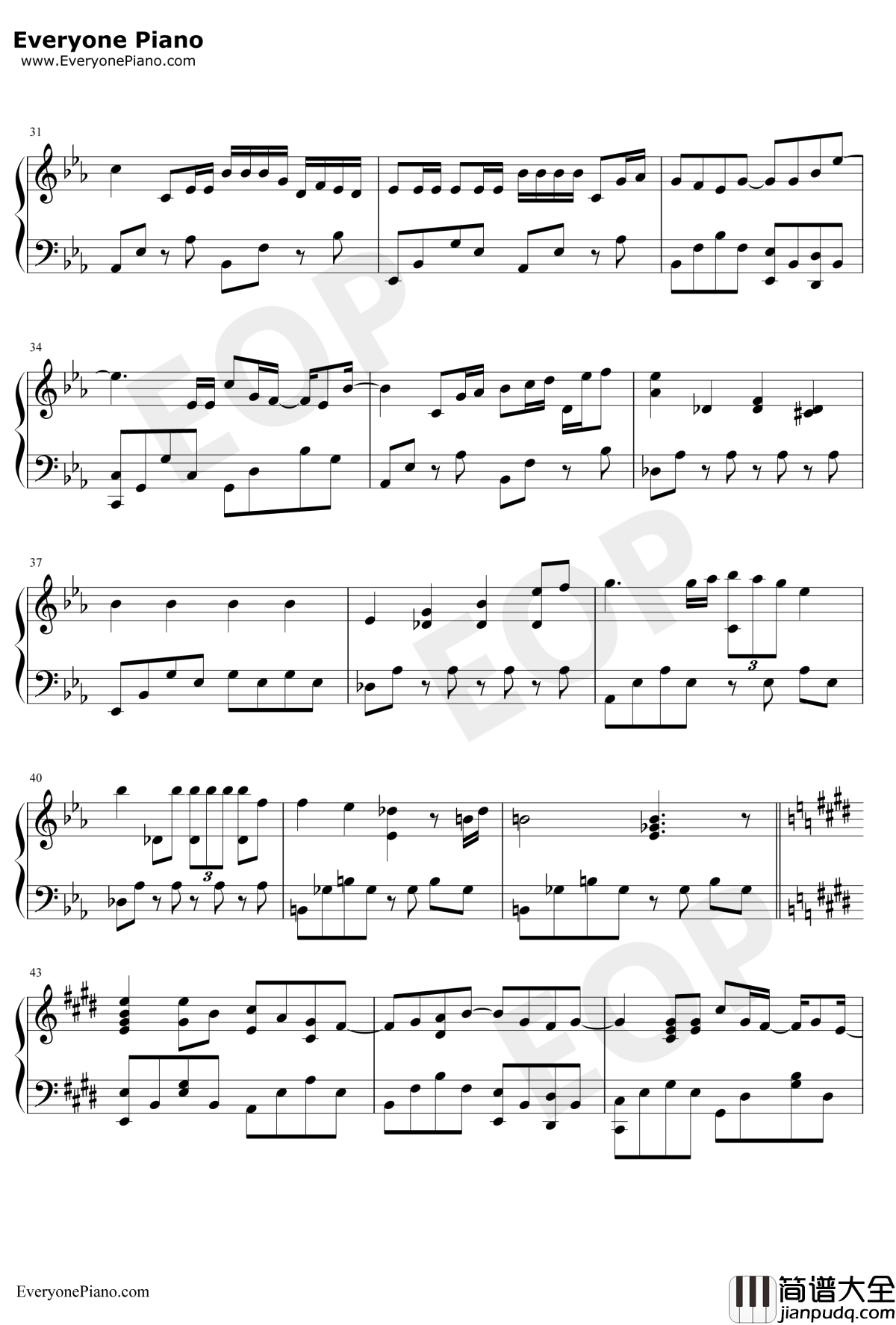 兄妹钢琴谱_陈奕迅