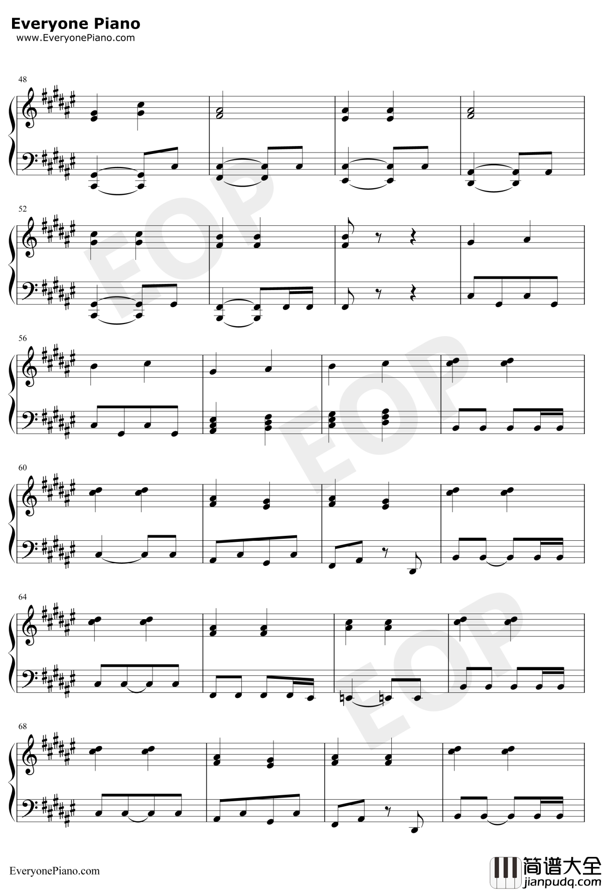 我的歌声里简易伴奏版钢琴谱_曲婉婷