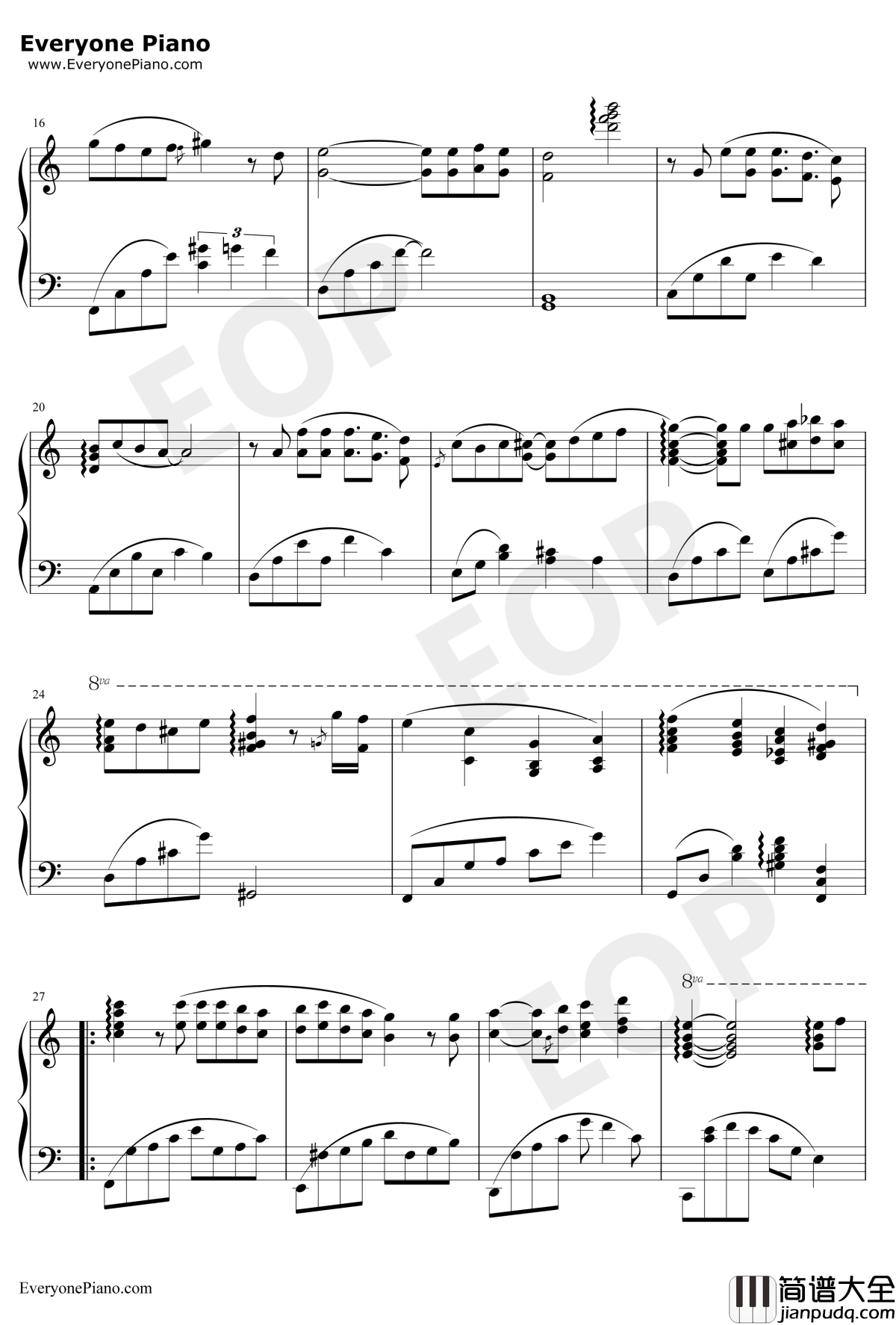 Promised_Memories钢琴谱_志仓千代丸_秋之回忆7主题曲