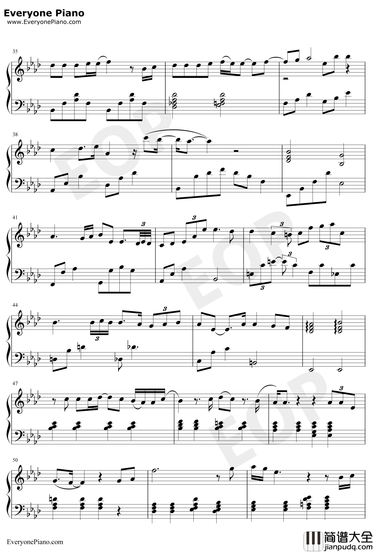 姻缘钢琴谱_李承哲_韩剧火鸟插曲