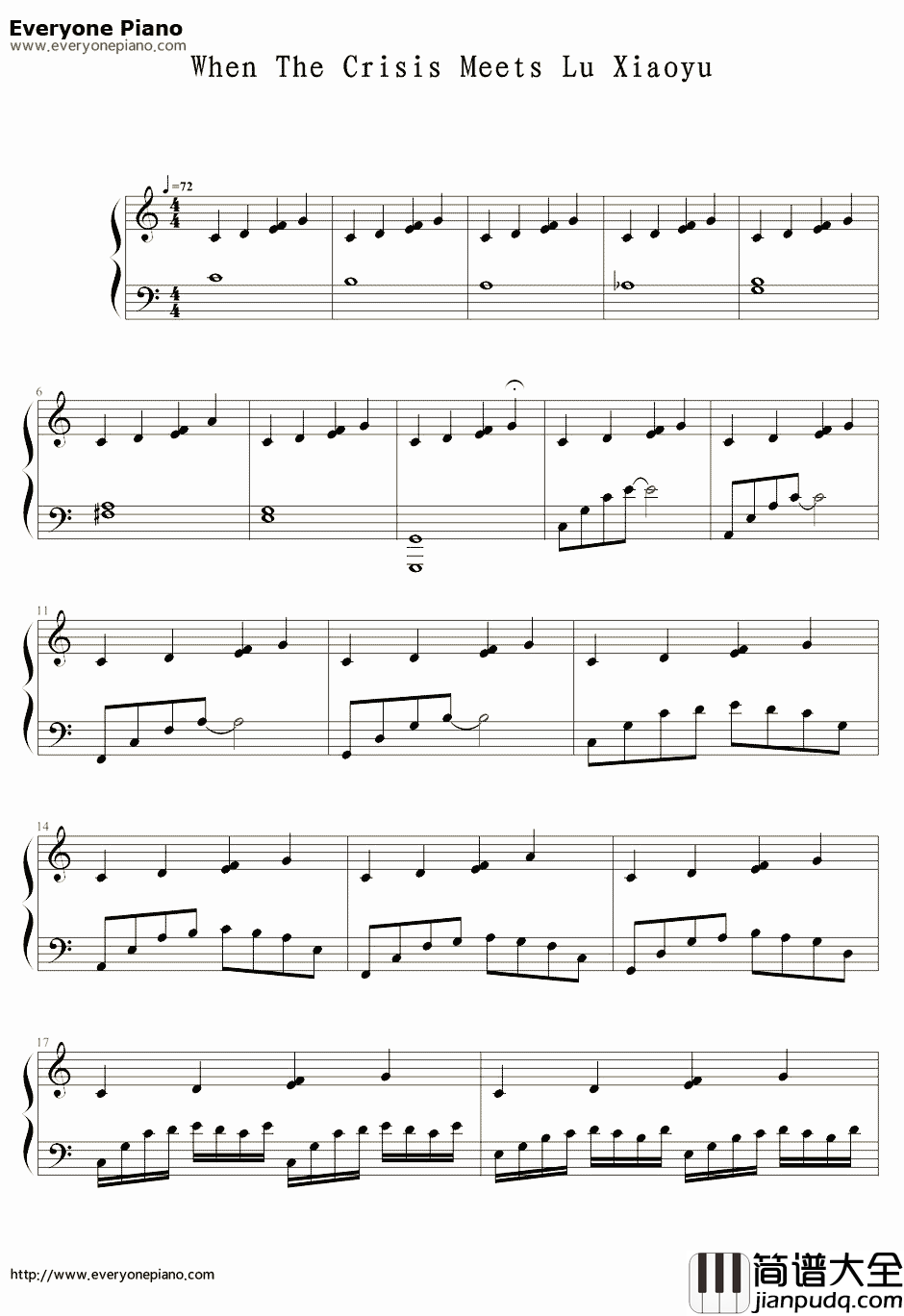 The_Crisis和路小雨的混编钢琴谱