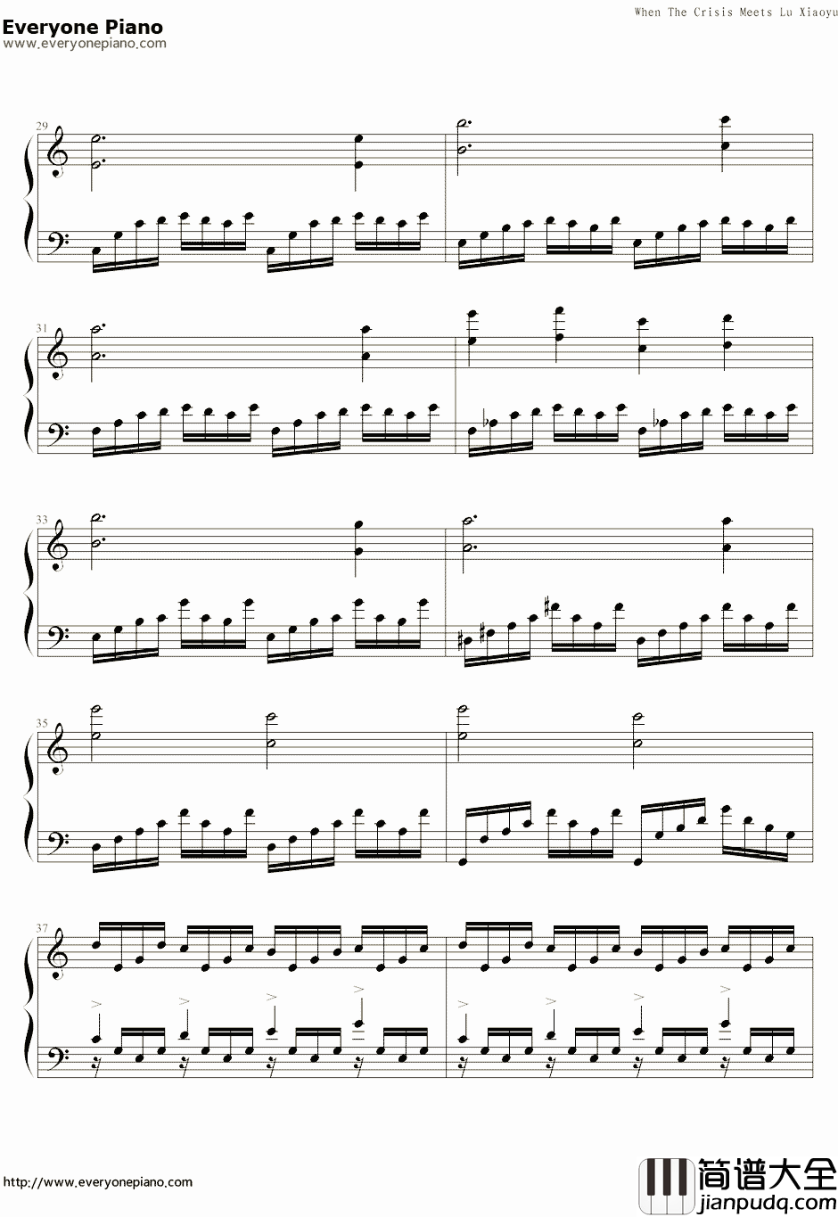 The_Crisis和路小雨的混编钢琴谱
