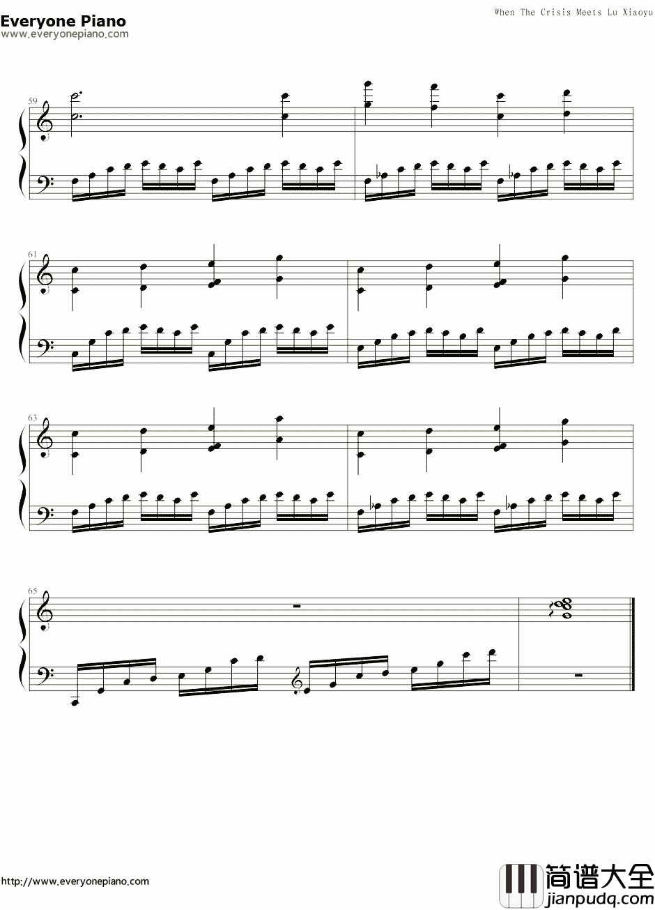 The_Crisis和路小雨的混编钢琴谱