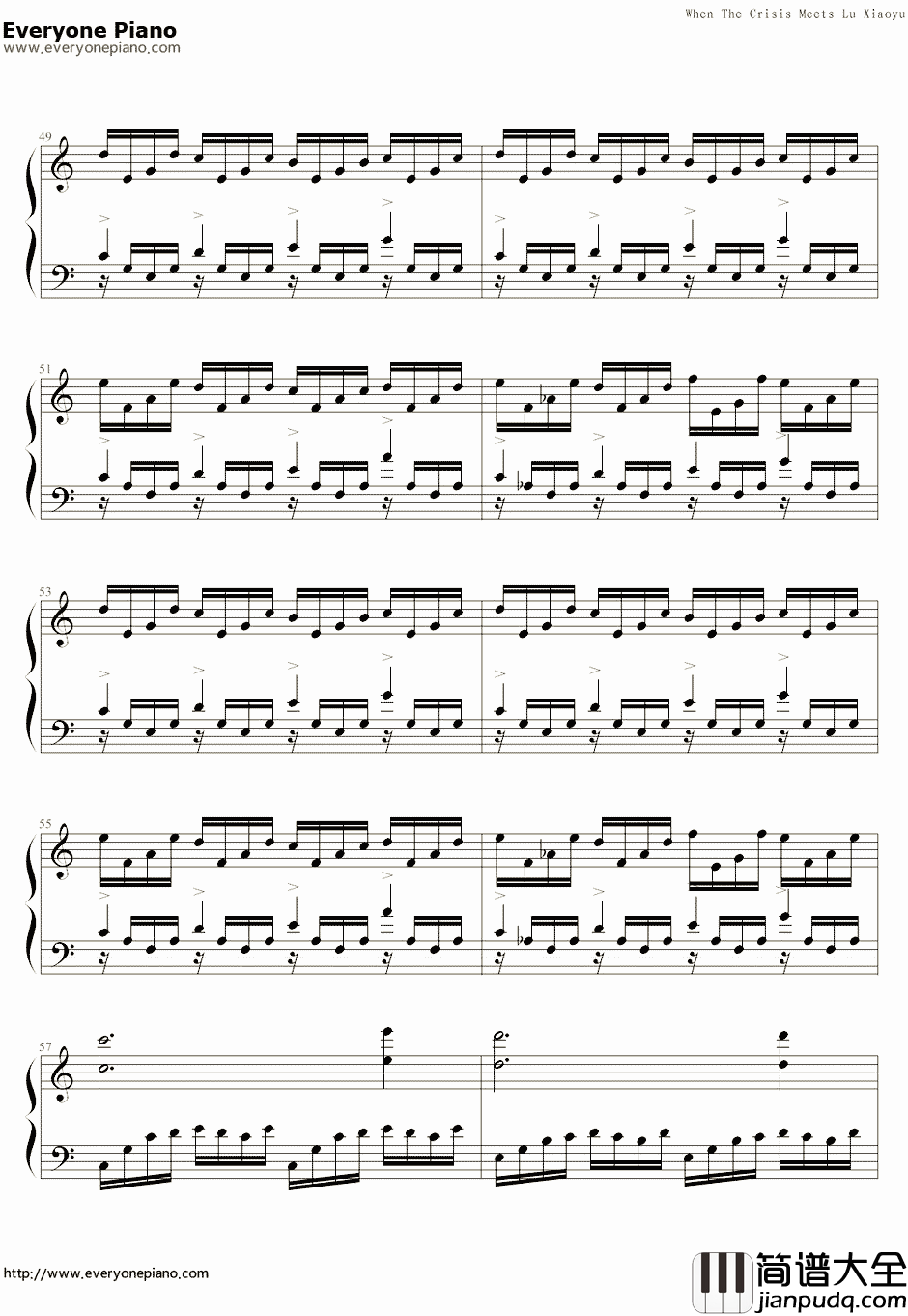 The_Crisis和路小雨的混编钢琴谱