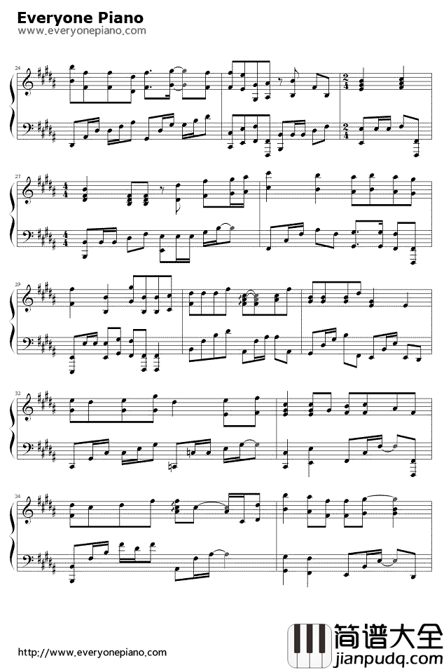 下一站天后钢琴谱_Twins